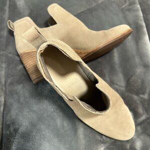 TOMS suede wedge booties